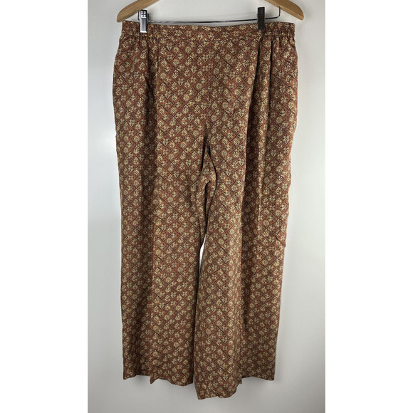 Vintage Elisabeth Liz Claiborne 100% Silk Print SS Top & Pants Set Plus Size 18 - Picture 12 of 16